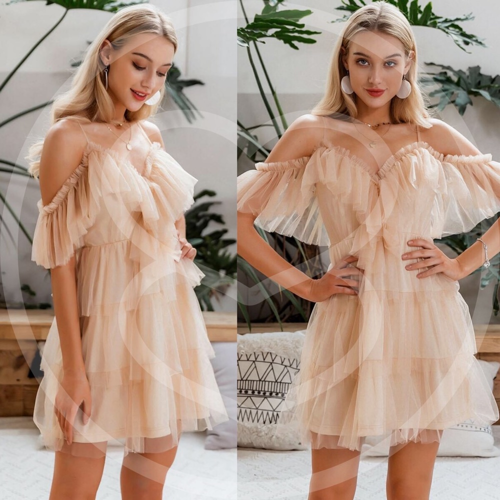 IRIS Mesh Cut out shoulder Dress - Picture 3 of 3